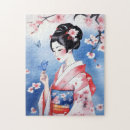 Search for japanese woman puzzles Cherry blossoms