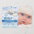 Search for airplane birth announcement cards Blue