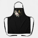 Search for black monogram aprons Black and gold elegant