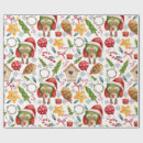 Search for owl christmas wrapping paper Watercolor
