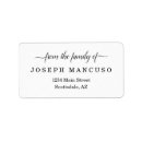Search for funeral return address labels Memorial service