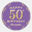 Search for purple 50th birthday stickers Purple and gold