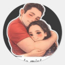 Search for love and hugs stickers Kawaii