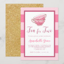 Search for tea for 2 birthday invitations Pink and gold