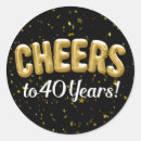 Search for cheers to 40 years stickers Gold