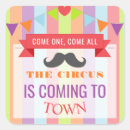 Search for vintage circus stickers Birthday party