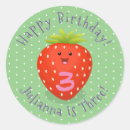 Search for cartoon strawberries stickers Kawaii