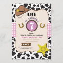 Search for pink cow party invitations Cowboy