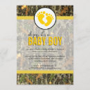 Search for camo baby shower invitations Feet
