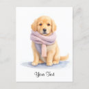 Search for golden retriever puppies postcards Watercolor
