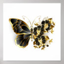 Search for flowers gold posters Butterfly