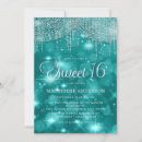 Search for turquoise sweet 16 invitations Glitter