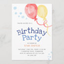 Search for red balloons invitations Watercolor