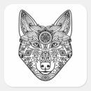 Search for wolf tattoo stickers Zen doodle style