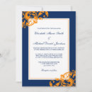 Search for navy blue orange wedding invitations Elegant