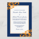 Search for navy blue orange wedding invitations Modern