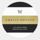 Search for black gold return address stickers Chic