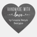Search for chalkboard heart stickers Handmade with love