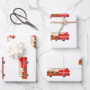 Search for fire trucks wrapping paper Boys birthday
