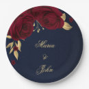 Search for navy and burgundy paper plates Floral