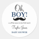 Search for moustache baby shower stickers Oh boy