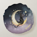 Search for crescent moon cushions Black cat
