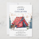 Search for girls camping birthday invitations Under the stars