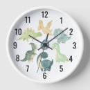 Search for kids dinosaur clocks Watercolor