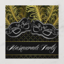 Search for black and gold masquerade party invitations Ball
