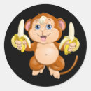 Search for monkey with banana stickers Cute