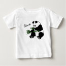 Search for panda eat bamboo tshirts Black and white