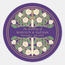 Search for purple and white wedding stickers Elegant