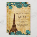 Search for blue eiffel tower invitations Vintage