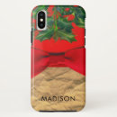 Search for holly leaves iphone cases Red