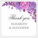 Search for purple flowers thank you stickers Watercolor