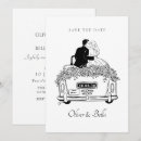 Search for car wedding invitations Black and white
