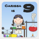 Search for science birthday stickers Girls