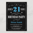 Search for 21 white birthday invitations Black and white