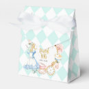 Search for birthday favour boxes Alice in wonderland