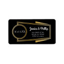 Search for roaring 20s wedding return address labels Black and gold