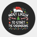 Search for shenanigan stickers Santa claus