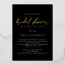Search for elegant bridal luncheon black gold invitations Script