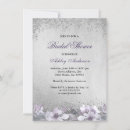 Search for purple floral bridal shower invitations Glitter