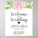 Search for pink flowers welcome wedding signs Watercolor