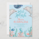Search for dolphin birthday invitations Blue