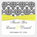 Search for black white yellow wedding stickers Damask