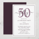 Search for purple 50th birthday invitations Trendy