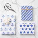 Search for stars and stripes wrapping paper Navy