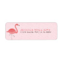 Search for pink flamingo return address labels Animals