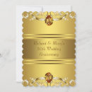 Search for flower 50th anniversary invitations Gold